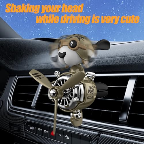 Image of 2Pcs Car Air Fresheners, Cute Bear Pilot Automotive Air Outlet Creative Car Perfume Diffuser, Automotive Accessories Air Vent Decoration with 8 Fragrant Tablets (Orange 1+Green 1)