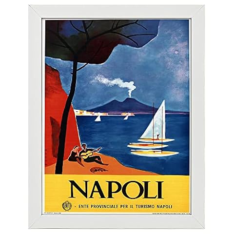 LegendArte - Plakat Vintage Turystyczny Neapol - Obraz, Dekoracja ścienna cm 50 x 70 cm