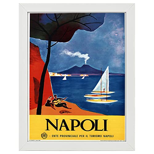 LegendArte - Plakat Vintage Turystyczny Neapol - Obraz, Dekoracja ścienna cm 50 x 70 cm