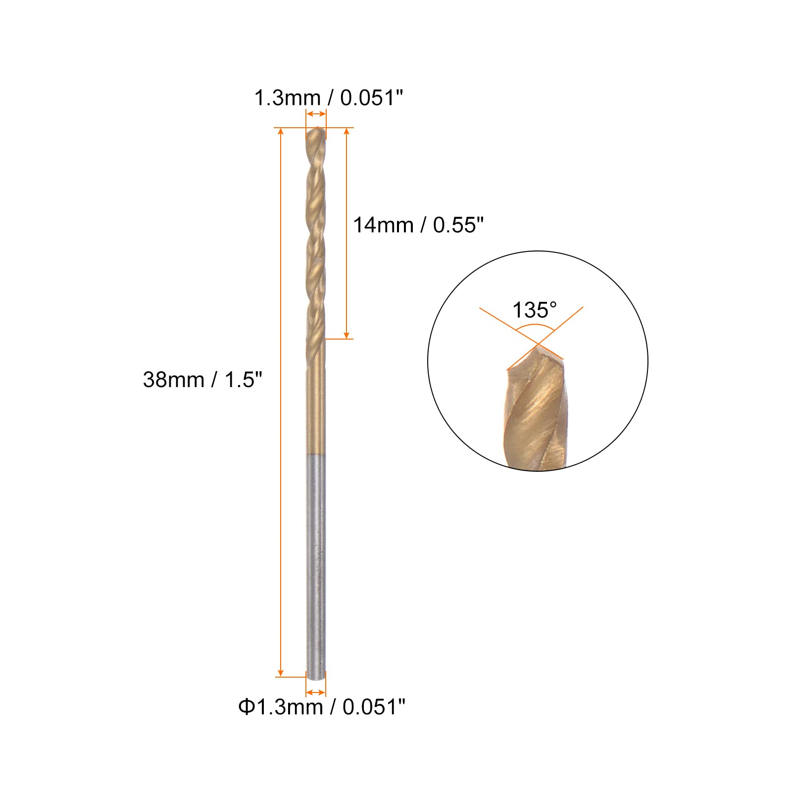 Foret Hélicoïdal 4,3 Mm HSS-E Cobalt 8% Revêtu Titane Pour Métaux (acier, Inox, Aluminium, Alliage)