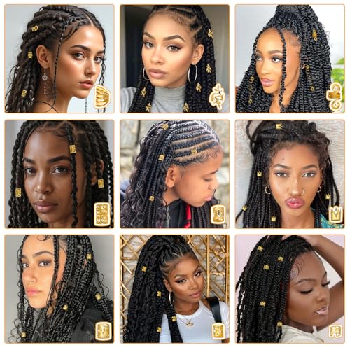 290 accesorios para cabello metálicos para trenzas dorados miniatura 5