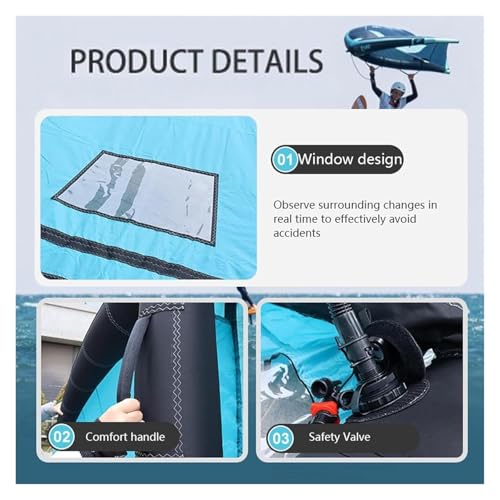 Wing Foil Kitesurfing,Inflatable Windsurfing, Surfing Wing Windsurfing Sail Handheld Inflatable Kite Foil Wing Kite for Wind Wing Foiling Surfing Water(Red)