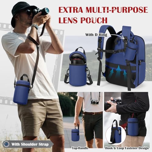 Mochila para cámara SDYSM grande color azul miniatura 6