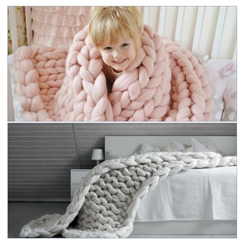 Fil chenille épais blanc naturel doux et moelleux pour pull