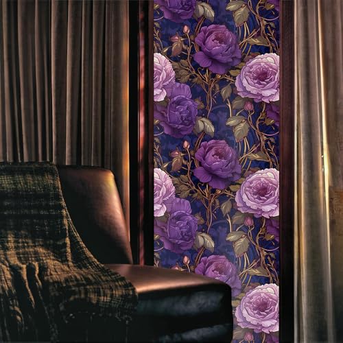 Vinilo Decorativo Azul Marino Floral de 15.7x118 pulgadas miniatura 2