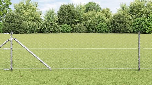 SKM Sechskantzaun 0,6x25 m feuerverzinkter Stahl,Heimwerkerbedarf, Hauseinzäunung, Zaunpfosten & -querlatten,Silber,24.6KG,3353371