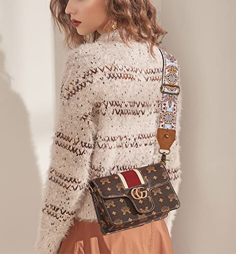 Image of Purse Straps Replacement Crossbody Handbag Adjustable Jacquard Embroidery Wide Guitar Strap
