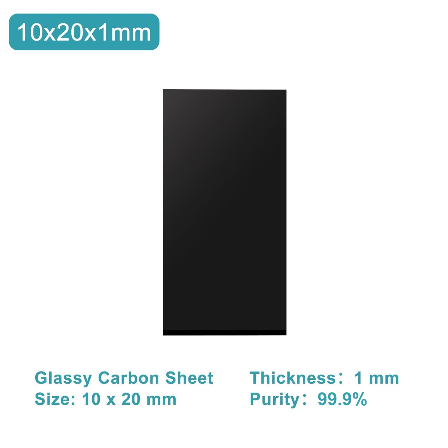 stonylab High Purity Glassy Carbon Sheet, 1 Pack for Electrochemical Experiments