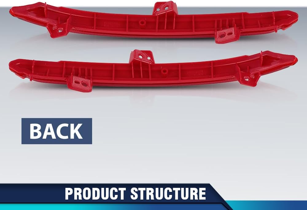 PIT66 Rear Bumper Reflector Light Tail Lamp Case Pair Compatible with Honda Accord 2018-2022 33555TVAA01, HO1184113, 33505TVAA01, HO1185113 Red