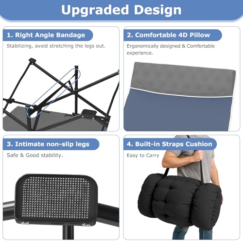 Image of Suteck Camping Cot, 32In XXL Folding Camping Cot Sleeping Bed for Adults 1200D Double Layer Oxford Cots for Camping W /Pilllow Mattress Carry Bag for Home Office Travel