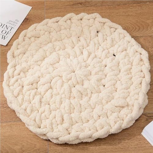 Cojín para silla plano解决座椅僵硬: Almohada redonda tejida de 50cm 4