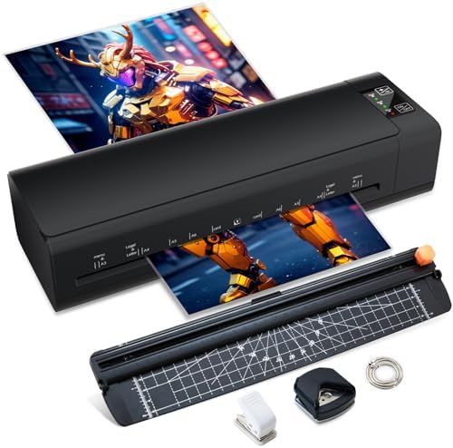 13 Inch Laminator Machine, A-3 9-in-1 Thermal Laminator with Shee...