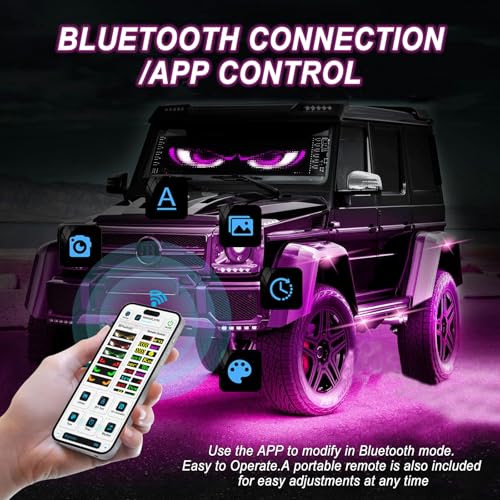 Luces LED para coche de 70x173 mm con pantalla programable para texto y graffiti 3