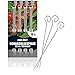 COM-FOUR® 16 brochetas de kebab de acero inoxidable - brochetas de carne de 22 cm de longitud - brochetas de verduras de primera calidad en un juego (22cm - 16 piezas)