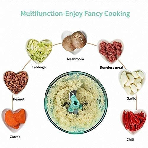 Image of Twister Push Chopper 2-in-1: Effortless Chopping and Blending of Vegetables, Fruits, and Spices | Handheld Fruit & Vegetable Chopper with Blender | 800ml Capacity | Multicolor.