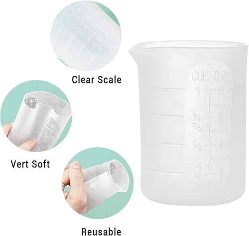 Miniatura 3 de Gartful 9PCS Silicone Mixing Cups Set, Resin Casting Tool Kit, DIY Craft Set for Epoxy, 1pcs 700ml Oversize Measuring Cup, 1pcs 250ml Large and 3pcs