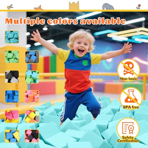 WINTECY 24PCS Foam Cubes 5"x5"x5"- Foam Pit Blocks Set, Soft Stacking Blocks for Indoor Games,Trampolines, Gymnastics, Parkour & Action Sport (Pink and Yellow) - image 4