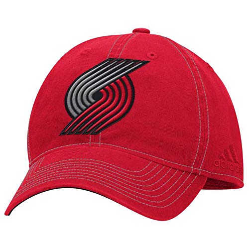 adidas Portland Trail Blazers Garment Washed Slouch Stretch Hat (Red) S/M