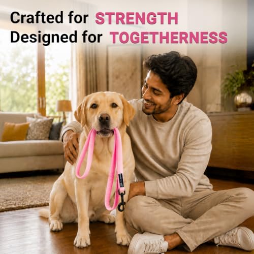 Image of Bowlers Everyday Dog Leash | GULABO Poly Pet Leash with Stickers | Durable Dog Walking Lead with Strong Metal Hook | Comfortable Grip for Small, Medium & Large Dogs