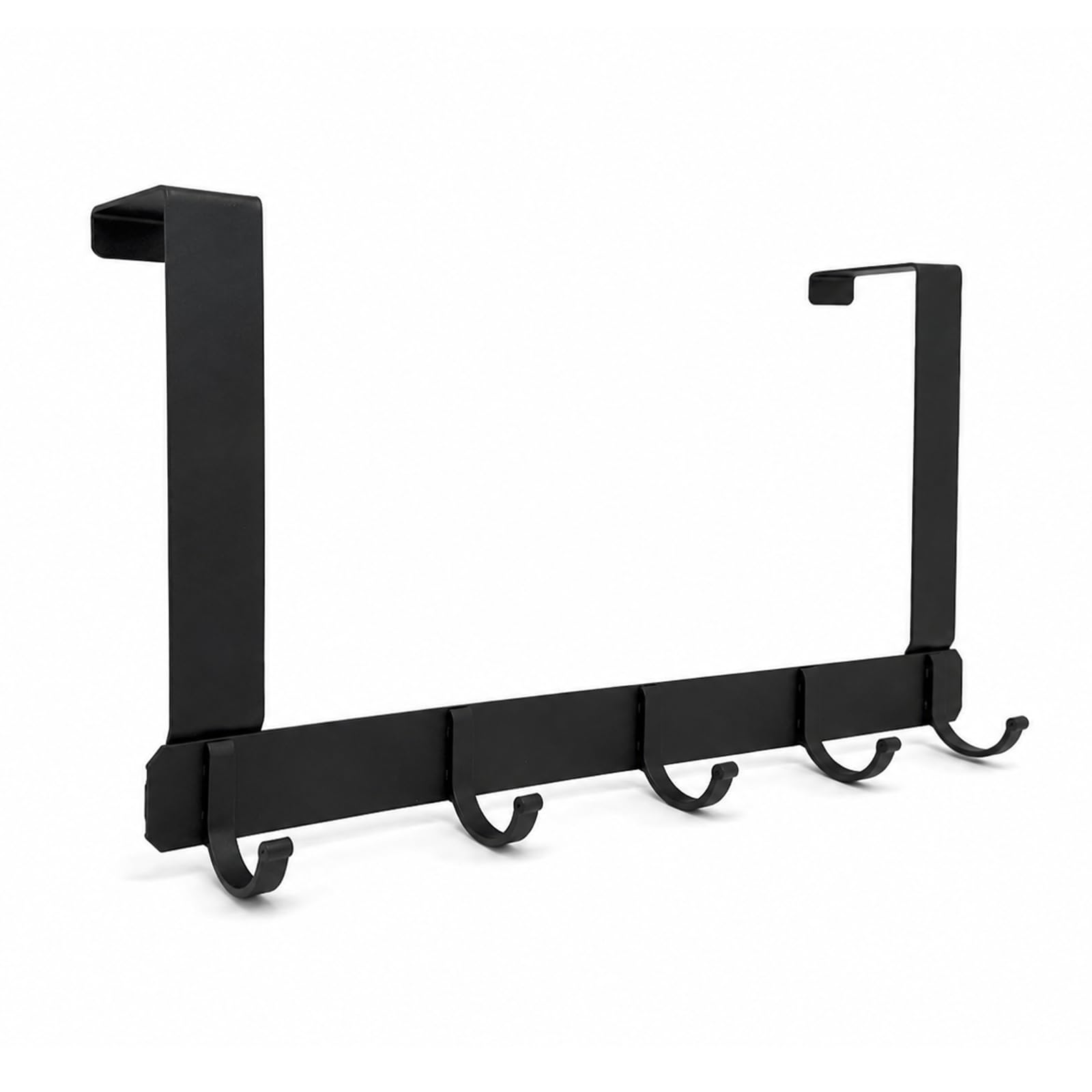 Systemseleven Black 6 Over Door Hooks Door Hanger Rack No Drill Coat Towel Robe Holder