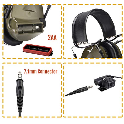 image for Retevis EHK007 Noise Cancelling Headset,Hearing Protection Muffs,Tacti