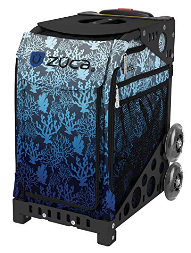 ZUCA Blue Reef Deep Sea Sport Insert Bag and Black Frame with Non-Flashing Wheels