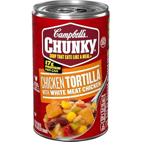 Campbell's Chunky Soup, Chicken Tortilla Soup with Grilled White Meat Chicken, 18.6 Oz Can Cover