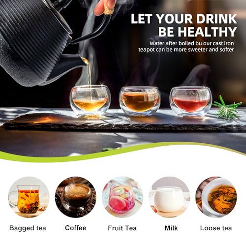 Image of Japanese Tetsubin Tea Kettle Cast Iron Teapot with Stainless Steel Infuser 30 oz /900 ml