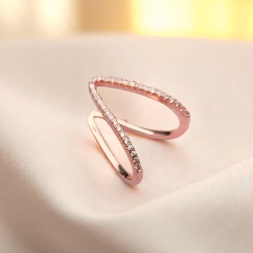Image of SALTY Anti Tarnish Finger Ring for Women | Adjustable Fancy Jewellery Design | Fashion Accessories for Girls | Minimal Jewelry | Gift for Diwali, Christmas, Marriage, Birthday
