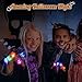 NPET 50Pcs Halloween Treats Light Up LED Rings, Non Candy Halloween Trick or Treats 3D Flashing Rings Toys Glow In the Dark Halloween Party Favor Ring Toy Gifts For Kids Adults Goodie Bag Stuffers