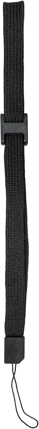 Black woven wrist strap with plastic adjusters