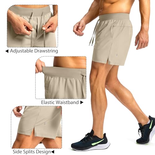 Image of Soothfeel Men's Running Shorts with Zipper Pockets 9 inch / 7 inch / 5 inch Quick Dry Eight Basketball Gym Workout Athletic Shorts