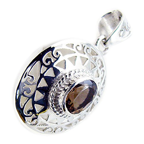 Collier quartz fumé argent 925 ovale résistant pour sublimer vos tenues