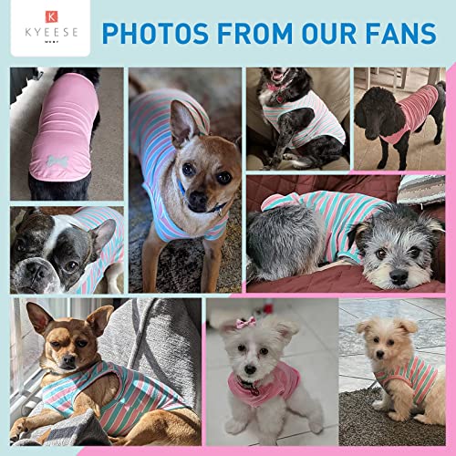 Kyeese 2 Pack Dogs Shirts Striped Dog T-Shirts Soft Cotton Tank Top Sleeveless Vest Dog Tee Shirt For Small Dogs #TOP6