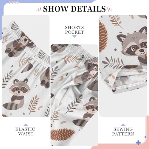 Pajama Pants Cartoon Raccoons PJ Bottoms Sleepwear Lounge Sleep Pant with Pockets4