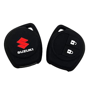 AUTOFRILL Silicone Car Key Cover for Maruti Suzuki Baleno, Grand Vitara, XL6, Swift, Brezza, Ertiga, Dzire, Celerio, Ciaz, SX4, Ignis, S Presso, S Cross, Fronx 2 Button Key Cover (Black) - image, photos
