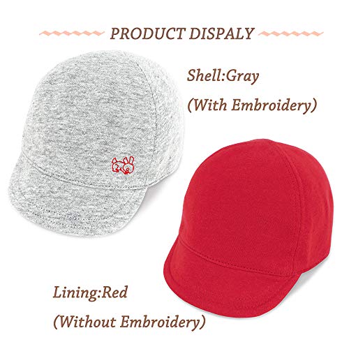 Keepersheep Baby Reversible Baseball Cap Infant Sun Hat, Cotton Knit Soft Brim for Infant Toddler, Summer Outdoor Unisex3