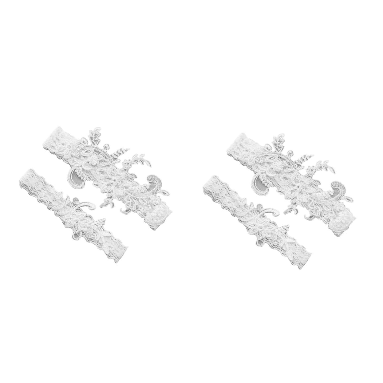 Abaodam 2paires Jarretière Dentelle Fleurie Pour Femme De Élégante Pour Mariage Et Fête Accessoire De Décoration Raffiné