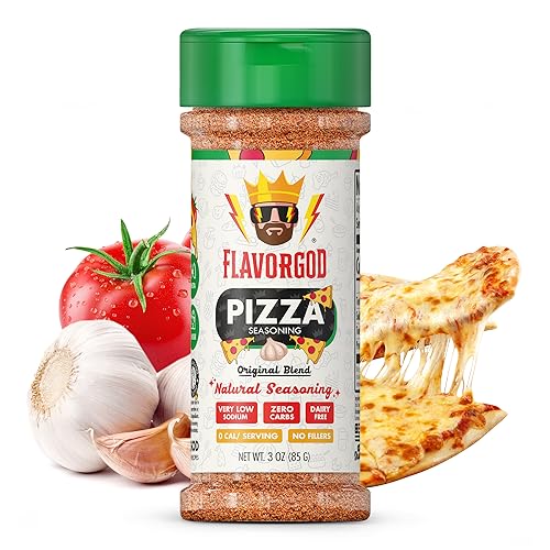 Image of Pizza Seasoning Mix by Flavor God - Premium All Natural & Healthy Spice Blend for Grilling Chicken, Beef, Seafood, Vegetables, Salad, Tacos, Ravioli, & Pasta- Kosher, Gluten-Free, Dairy-Free, Vegan, Keto Friendly