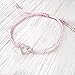 Pink Womens Friendship Bracelet, Small Handmade Sterling Silver 925 Open Heart Shaped Charm, Pull Adjustable Kindred Cord Thread. Perfect Small Gift