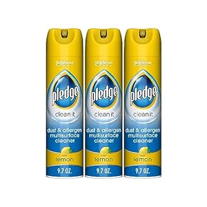 Pledge Everyday Clean Multi Surface Cleaner Aerosol, Dust & Allergen, Lemon, 9.7 oz (Pack of 3)
