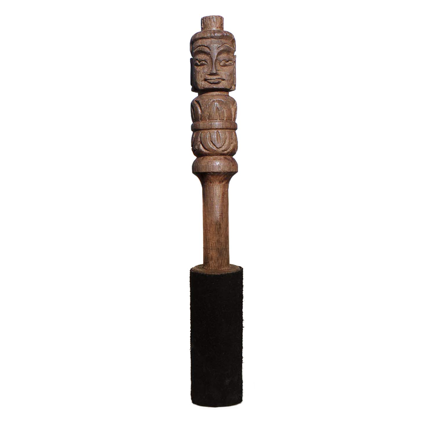 Campana Tibetana con 7 metalli ~ incisa, Ø13cm. Originale del Nepal. Fatta a mano. Set: cuscino di seta e battente con Buddha scolpito a mano. Per Meditazione, Chakra e Terapia del Suono