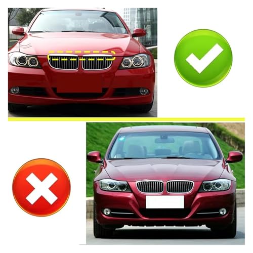 Rejilla delantera negro mate para BMW Serie 3 E90 E91 de 2005 a 2008 3