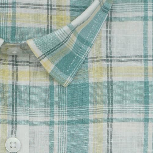 Image of GHPC Cotton Linen Checked Full Sleeves Regular Fit Shirt for Man