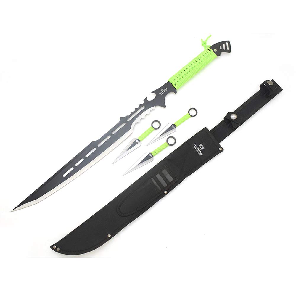 Snake Eye Tactical Ninja Sword and Kunai/Throwing Knife Set with Sheath