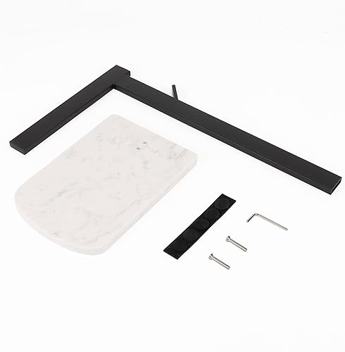 Miniatura 9 de Toallero de mano, toallero de mano para baño con base de mármol, soporte de acero inoxidable 304 en forma de L, toallero de mano independiente para