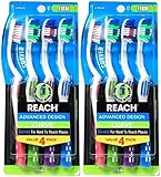 Reach Advanced Design Curve Firm Toothbrushes, 4 Count (Pack of 2) Total 8 Toothbrushes, Colors May Vary