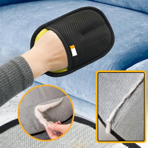 Opdestn Fellmagnet Handschuh, Pet Hair Remover Glove, 18x12cm Handschuhe zur statischen Entfernung von Tierhaaren, Wiederverwendbare Antistatische Handschuhe Doppelseitige für Katzen und Hunde