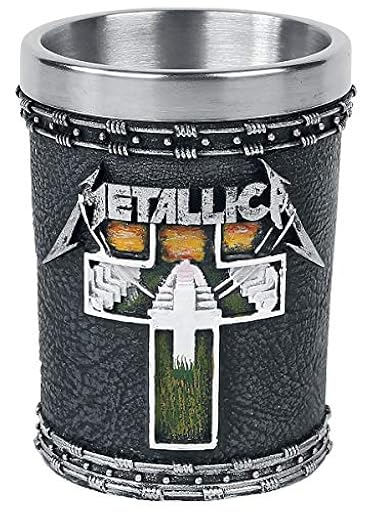 Nemesis Now B4683N9 Metallica-Master of Puppets - Vaso de chupito de resina con inserto de acero inoxidable, 7 cm, color negro | Ya disponible en tu tienda friki favorita! En mundofriki.es!