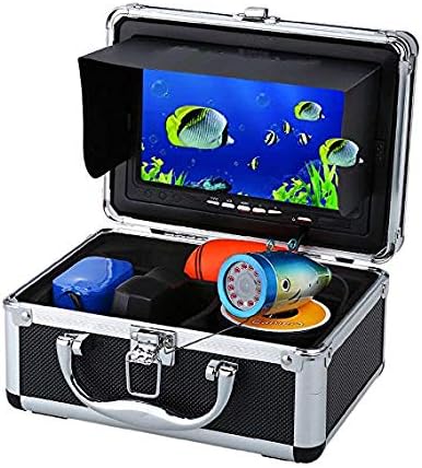 JOYWEEPortable 7 inch LCD Monitor Fish Finder Waterproof Underwater HD 1000TVL Fishing Camera 50M Cable 12pcs IR Infrared LED for Ice,Lake and Boat Fishing